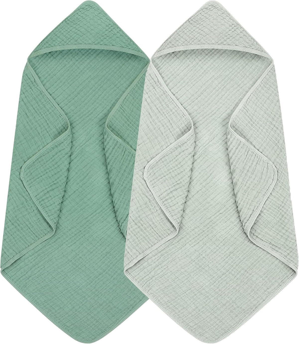 2 Pack Hooded Baby Towels, 100% Muslin Cotton Bath Towel for Babies, Newborn, Infant and Toddler, Absorbent Soft Baby Bath Towel with Hood, Boy and Girl Bath Essentials