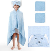 Blue Elephant Bath Hooded Towel for Kids,Extra Soft and Fast Drying Poncho for Toddlers Age 3-10,Kids Beach Hooded Towel Polyester Size 31 x 47 in,Machine Washable Poncho for Bath Beach Pool