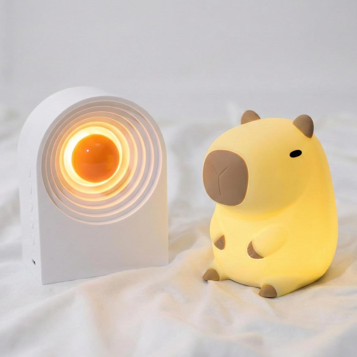 Cute Capybara Night Light and White Noise Sound Machine with Bluetooth Functionality for Bedroom Living Room Squishy Capybara Stuff Boys Girls Gifts