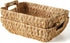 2 Pack Wicker Storage Baskets with Wooden Handles, Large Water Hyacinth Basket for Organizing Shelves, Natural Woven Storage Baskets for Snack, Gift