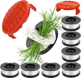 10 Pack Weed Eater String Compatible with Black and Decker 0.065" AF-100 Autofeed Replacement Spools 240ft and Black&Decker String Trimmer Spool Trimmers (8-Line Spool + 2 Cap+2 Spring)