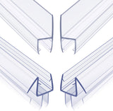 Frameless Shower Door Seal Set for 1/4 Inch Glass Doors - 2-Pack Bottom Seal and 2-Pack Side – Stop Shower Leaks and Create a Water Barrier (1/4” x 39”)