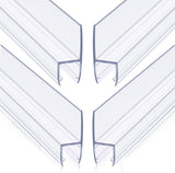 4-Pack Frameless Shower Door Side Seal for 3/8 Inch Thick Glass Doors – Stop Shower Leaks and Create a Water Barrier (3/8” x 39”)
