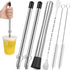 6 Pcs Straw Puncher and Muddler for Plastic Lids Lemonade Cups, Stainless Steel Muddler and Mixing Spoon-Straw Hole Puncher for Drink, Fresh Squeezed Lemonade Stand Supplies