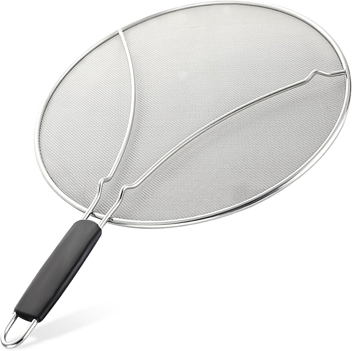 Splatter Screen for Frying Pan (13”) - Grease Splatter Guard for Frying Pan - Oil Splatter Guard - Oil Splash Guard for Frying Pan - Stainless Steel Grease Screen for Stove Top (Black)