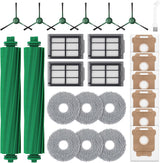 25 Pcs Replacement Parts Kit for iRobot Roomba Plus 405/505 / 507 Combo Robot Vacuum, Accessories Include 2 Main Brush, 6 Vacuum Bags, 4 Hepa Filters, 6 Mop Pads, 6 Side Brushes, 1 Cleaning Brush