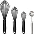Silicone Whisk & Stainless Steel Ice Cream Scoop Set, Kitchen Essentials for Cooking and Desserts