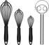 Silicone Whisk & Dough Whisk Set, Kitchen Whisks for Cooking and Baking