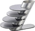 Cup Coasters,  Cup Coasters Set with Decorative Rack, Stainless Steel Tabletop Display Round Cup Coaster with Holder, Silver, Set of 4