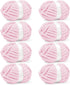 8 Pack Chunky Chenille Yarn for Crocheting– 30.6 Yards, 7.7oz, Super Bulky, Soft Fluffy Plush Yarn for Hand or Arm Knitting– Ideal for Blankets, Crafts & DIY Projects (Light Pink)