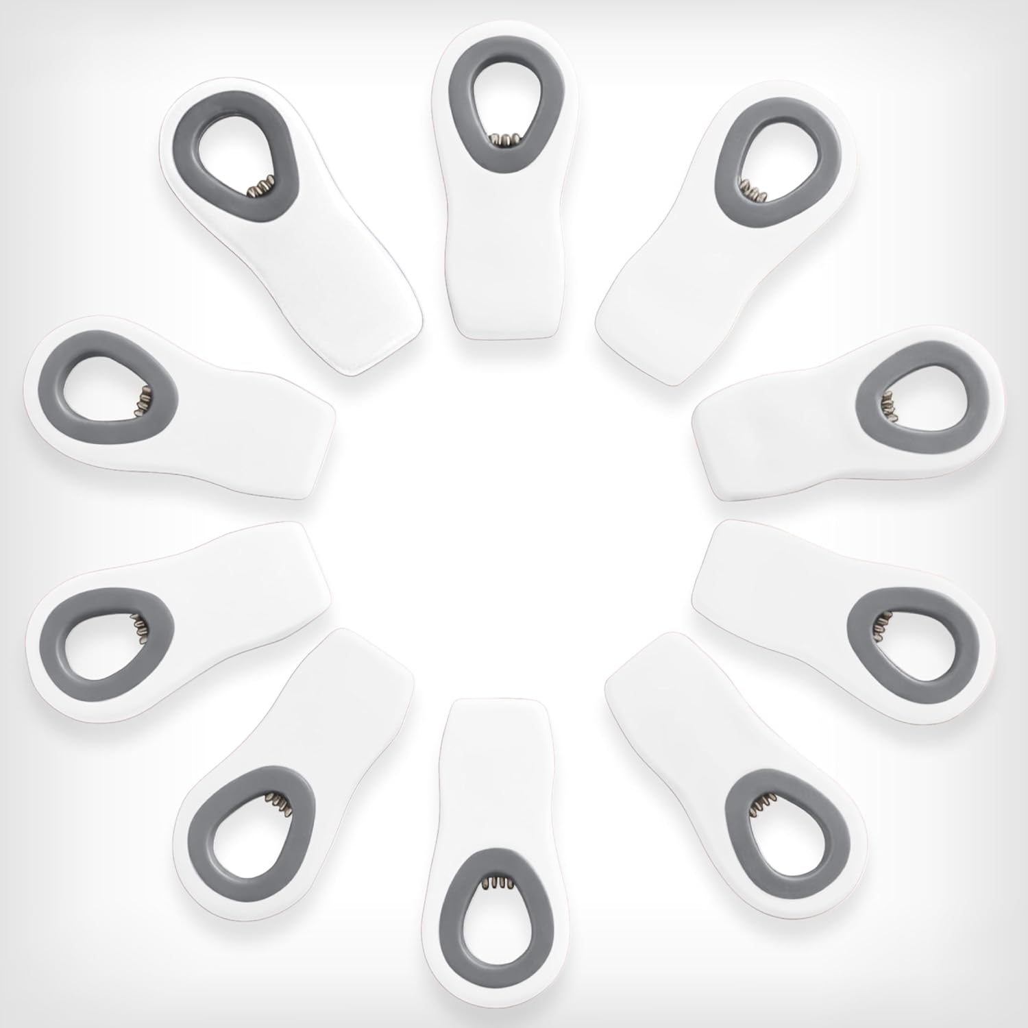 Bag Clips with Magnet- Food, Chip, Bag Clips for Food Storage with Airtight Seal Grip for Bread, Snack and Food Bags (White, Pack of 10)