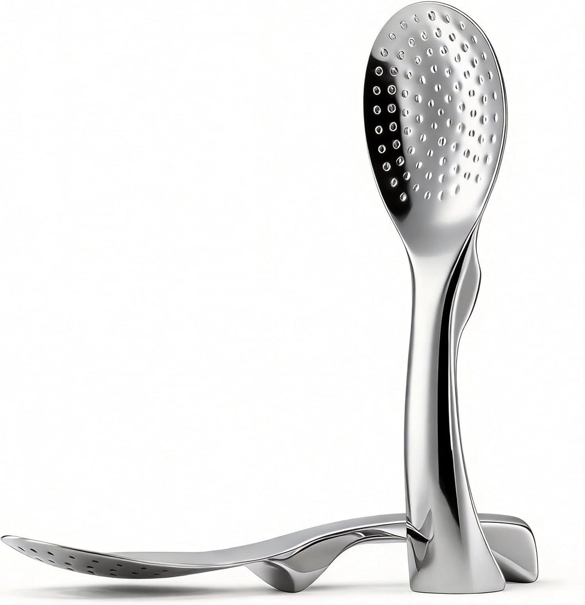 18/8 Stainless Steel Rice Paddle, Non-Stick Rice Spoon, Mirror Finish, Stand-Up Design, Serving Spoon for Kitchen- 7.9-inch Long