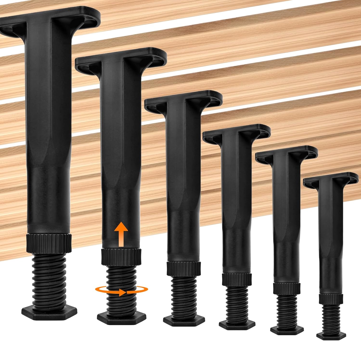6PCS Bed Frame Support Legs Adjustable (7.75"-13.5") - Heavy Duty for Maximum Stability in Dresser, Table, Chair, Sofa, and Cabinet Furniture