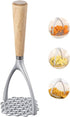 Potato Masher with Wooden Handle, Manual Potato Press for Kitchen Tool, Aluminum Alloy Potato Ricer For Fluffy Mashed Potato