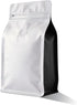 Coffee Bags with Valve(60pcs,16 oz,1 lb) Vented Coffee Beans Packaging Bags High Barrier Aluminumed Foil Flat Bottom Heat Sealed Side Zipper Resealable Storage Bag for Home or Business（White+Black）