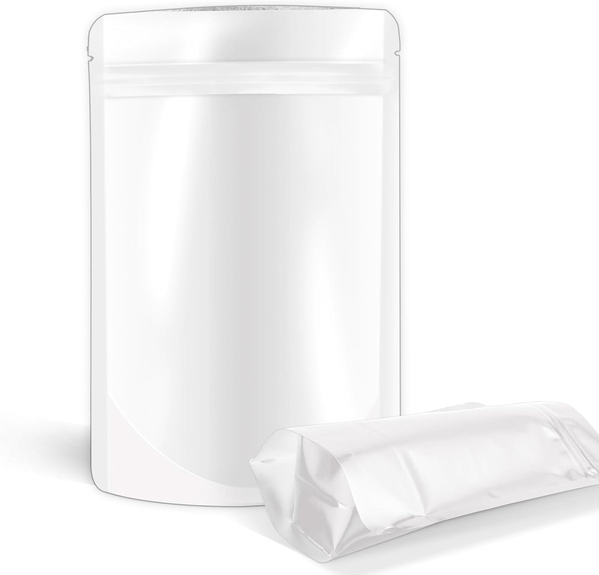 4"x6" 120pcs Mylar Bags for Food Storage,Smell Proof Bag Resealable Food Storage Bags for Small Business, Stand-up Foil Pouch Packaging Treat Snack Packing for Self Sealing (White)