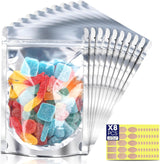 120pcs Stand Up Pouch Bags, 4" x 6" Mylar Bag for Food Storage, Clear Front with Aluminum Foil Back Resealable Food Storage Bags for Small Business Packaging Treat Snack Bag for Self Sealing