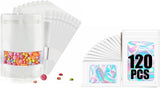 120pcs Mylar Bags for Food Storage+120pcs Holographic Packaging Bags（white）