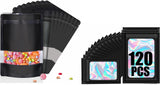 120pcs Mylar Bags for Food Storage+120pcs Holographic Packaging Bags