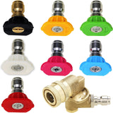Pressure Washer Accessories Kit, 7 Power Washer Nozzle Tips, Quick Connecting Pivoting Coupler, 1/4 inch, 4500 PSI, 8-Pack