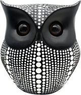 Resin Owl Statue Home Decor - Black Owl Sculpture, Bird Statue, Small Accents for Bedroom, Office, Garden, Bookshelf, TV Stand Figurines(Black)