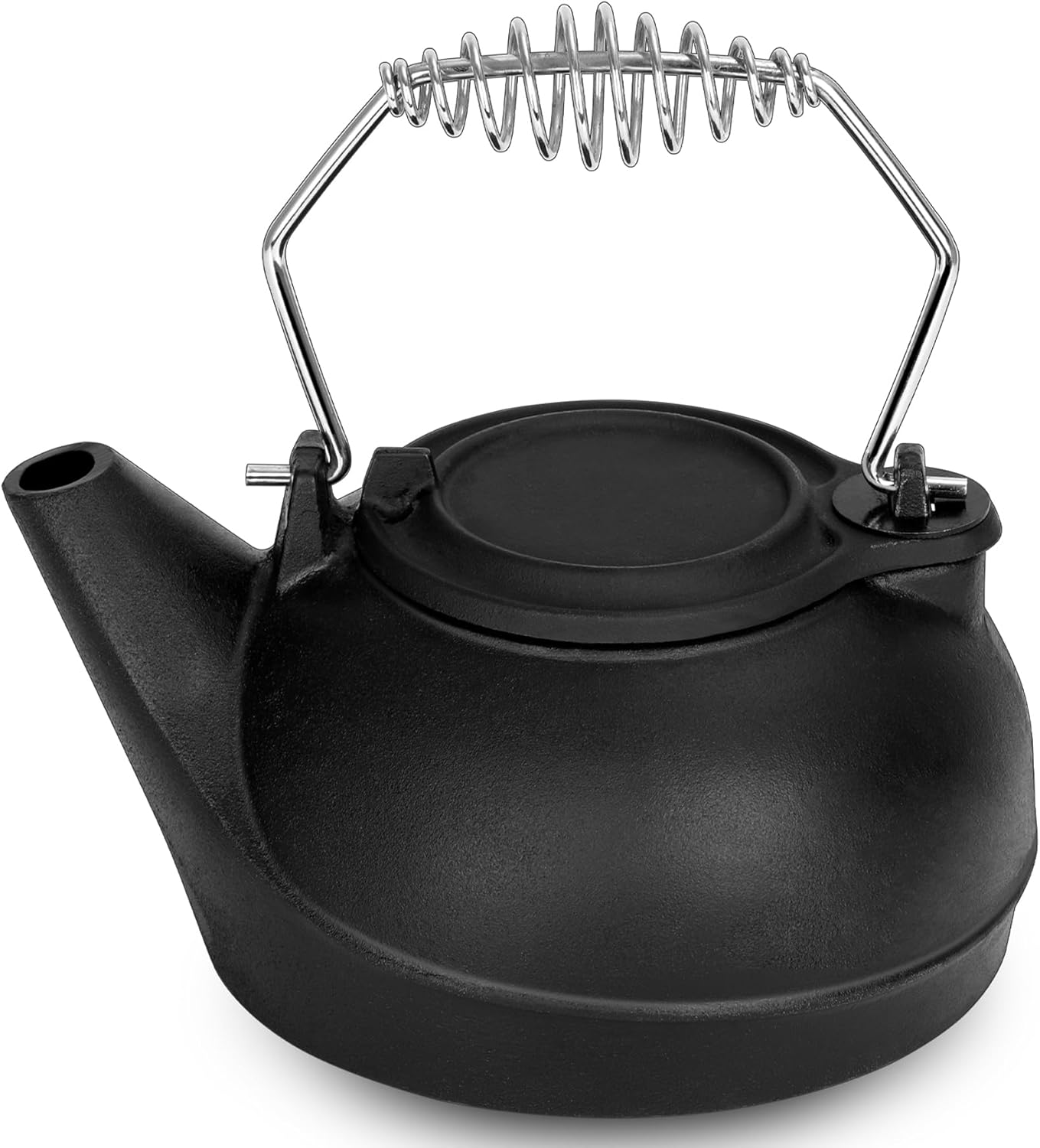 Wood Stove Steamer 3 Quart Cast Iron Humidifier Kettle for Wood Stove, Fireplace Steamer Humidifier with Wide Mouth, Cool-Touch Handle, Home Indoor Decorative Black