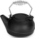 Wood Stove Steamer 3 Quart Cast Iron Humidifier Kettle for Wood Stove, Fireplace Steamer Humidifier with Wide Mouth, Cool-Touch Handle, Home Indoor Decorative Black