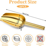 6pcs Gold Ice Scoopers for Ice Bucket, 5 Oz Candy Scoops for Candy Buffet Stainless Steel Mini Scoop Metal Food Scoops for Jars Canisters Scooping Dry Goods, Sugar, Coffee Bean, Flour, Spice