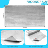 Amylove 1 Pcs 24'' x 48'' Aluminized Heat Shield Thermal Barrier Adhesive Backed Heat Blanket Wrap Fiberglass Insulation Reflective Material High Temp Protection for Exhaust Wood Fireplace Stove