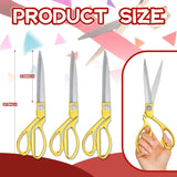 Amylove 3 Pcs Ribbon Cutting Scissors Metal Heavy Duty Stainless Steel Fabric Tailor for Ceremony Events Inaugurations Dressmaking Sewing Plastic Cardboard, 10.43 x 2.76 Inch (Style1,Gold)