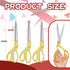 Amylove 3 Pcs Ribbon Cutting Scissors Metal Heavy Duty Stainless Steel Fabric Tailor for Ceremony Events Inaugurations Dressmaking Sewing Plastic Cardboard, 10.43 x 2.76 Inch (Style1,Gold)