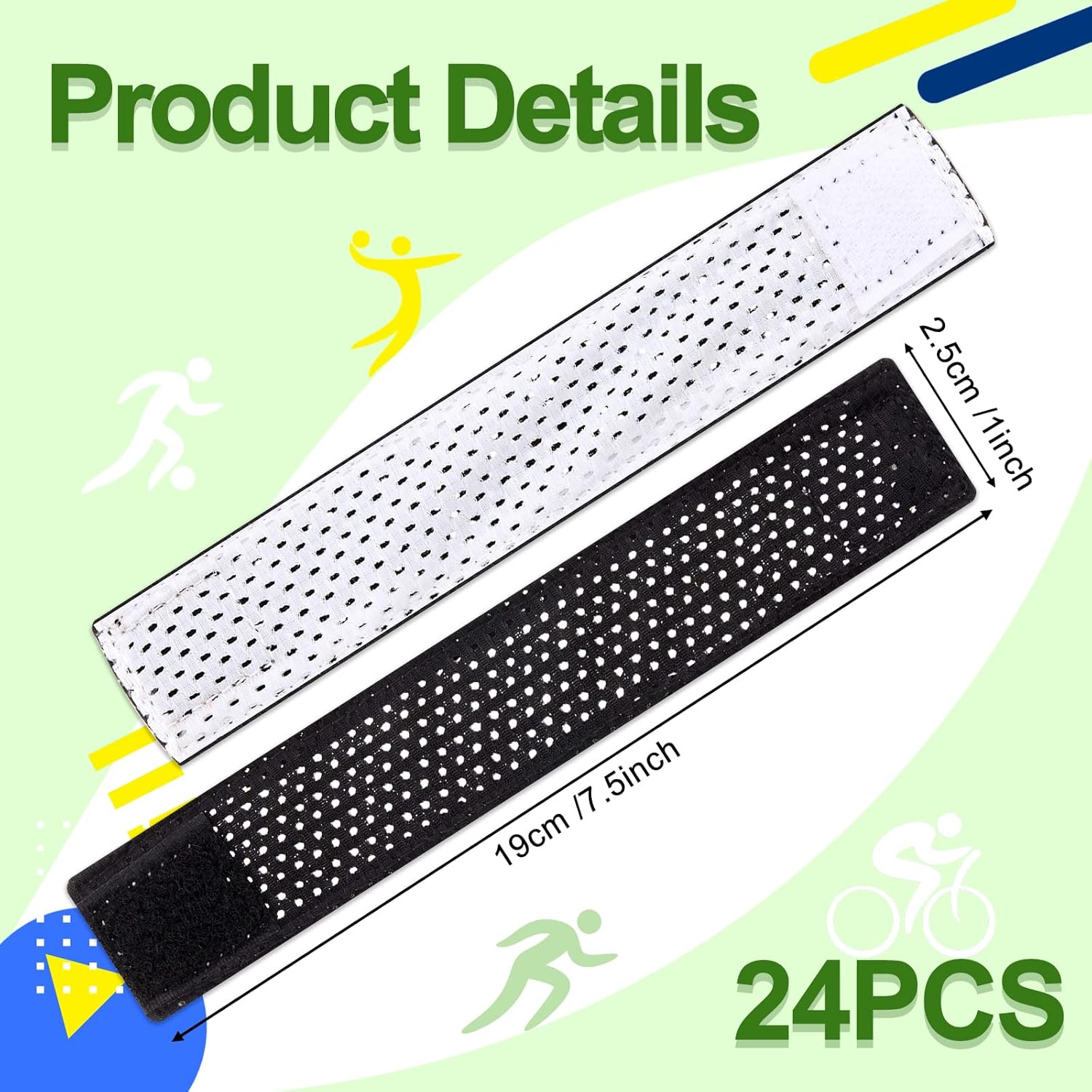 Amylove 8/12 Pairs Jersey Sleeve Bands Softball Sleeve Holders with Hook and Loop Fastener Straps for Soccer Softball Sports
