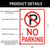 Amylove 6 Pcs No Parking Signs with Symbol, 14 x 10 Inches Reflective Rust Free Aluminum Sign, UV Protected, Weather Resistant, Waterproof, Durable Ink, Easy to Mount