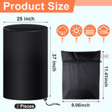 55 Gallon Drum Cover, 210D Oxford Cloth Water Storage Barrel Cover, 25 x 37 Inch Outdoor Waterproof Rain Snow Bucket lid with Drawstring, UV Protection, Anti Dust(2 Pcs)