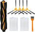 Replacement Parts for iHome AutoVac Eclipse/Eclipse G Robot Vacuum Spare Accessories, 1 Main Roller Brush,4 Side Brushes, 2 Hepa Filters