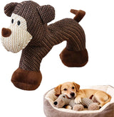 Indestructible Dog Toys for Aggressive Chewers, Durable Squeaky Plush Large Medium Small Dogs, Tough Chew with Interactive Sounds Puppy Anxiety Relief (Cartoon Brown Bear) Cartoon Bear 