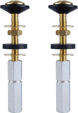 2 Pack Toilet Tank to Bowl Bolt Kits, Heavy Duty Bolts Toilet Bolts for Tank Solid Brass with Extra Long Nuts Easy to Install and Double Gaskets for Fastening