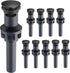 10 Pack Universal Bathroom Sink Drain Stopper, Pop Up Drain Strainer with Overflow, Push and Seal Sink Plug with Basket for Lavatory Vanity Vessel, Anti-Clogging Strainer, Matte Black