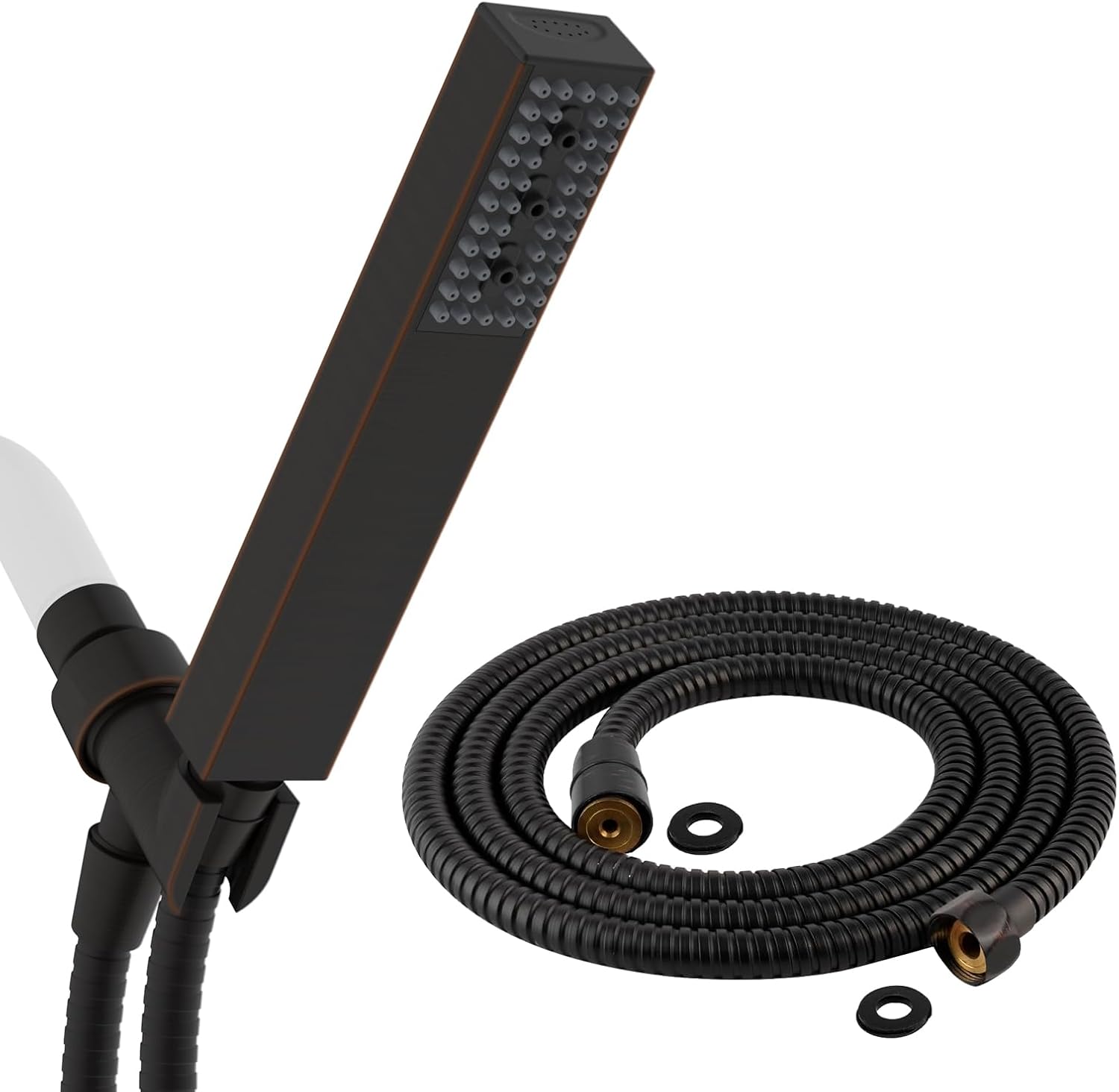 All Metal 90 Inch Stainless Steel Extra Long Shower Hose Replacement, 4 Spray Handheld Showerhead Set, Anti-Twist Handheld Shower Head Hose Extension