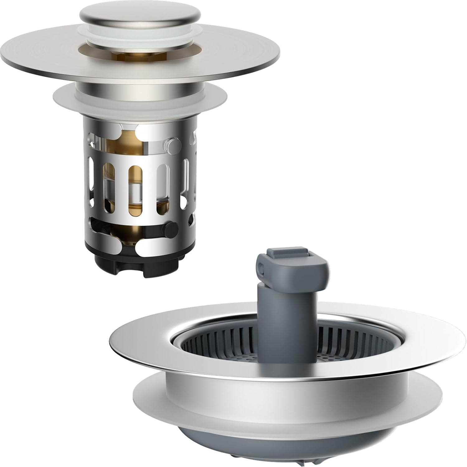 Upgraded 3 in 1 Bathroom and Kitchen Sink Drain Strainer