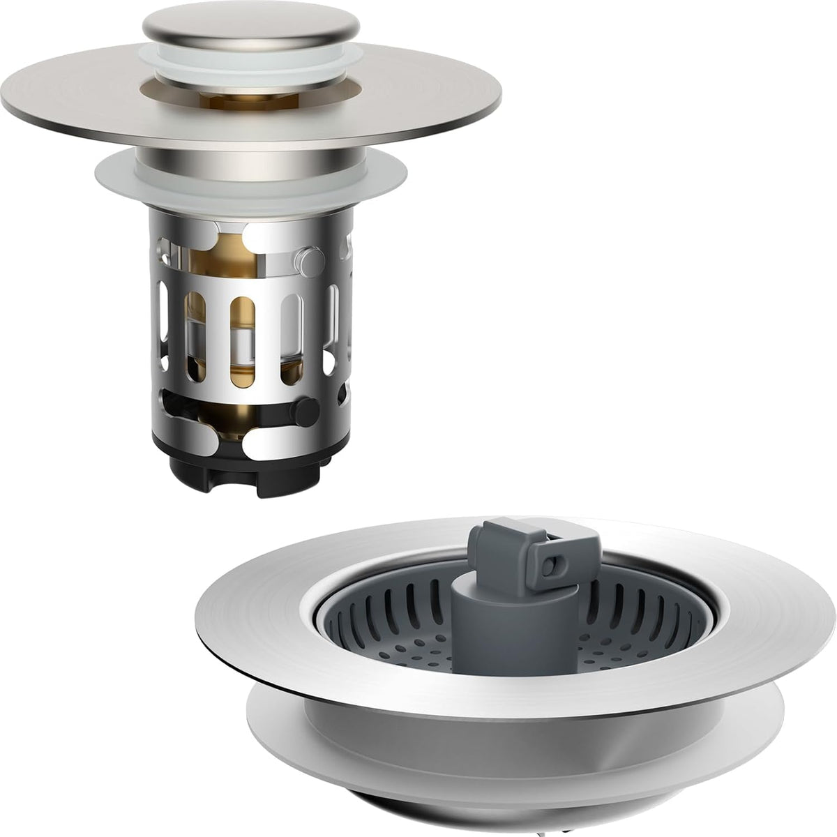 Upgraded 3 in 1 Bathroom and Kitchen Sink Drain Strainer