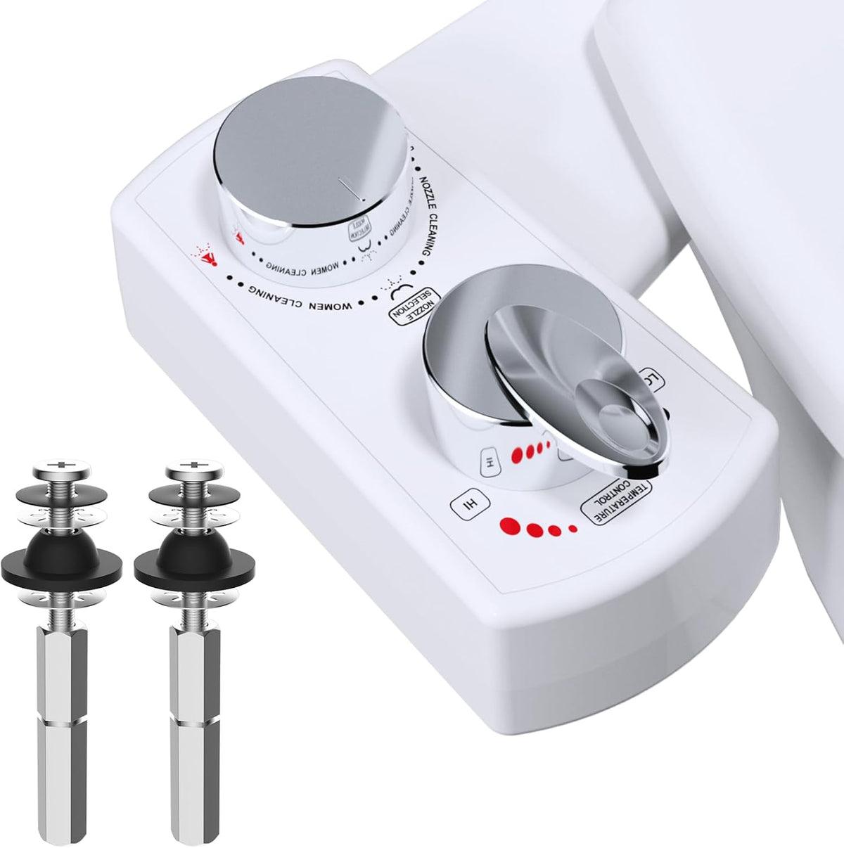 Bidet Attachment for Toilet with 2 PCS Universal Toilet Seat Bolts Kit