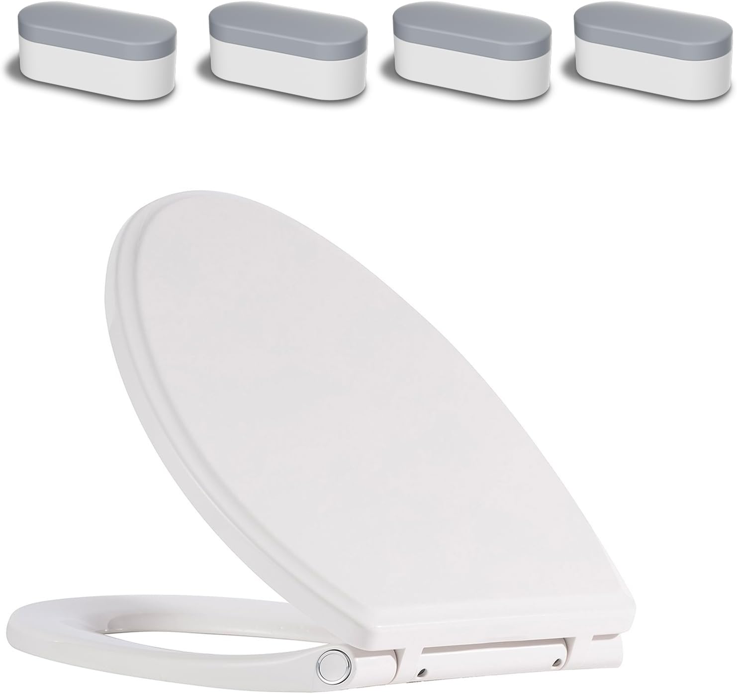 Premium Elongated Toilet Seat with Toilet Seat Bumpers
