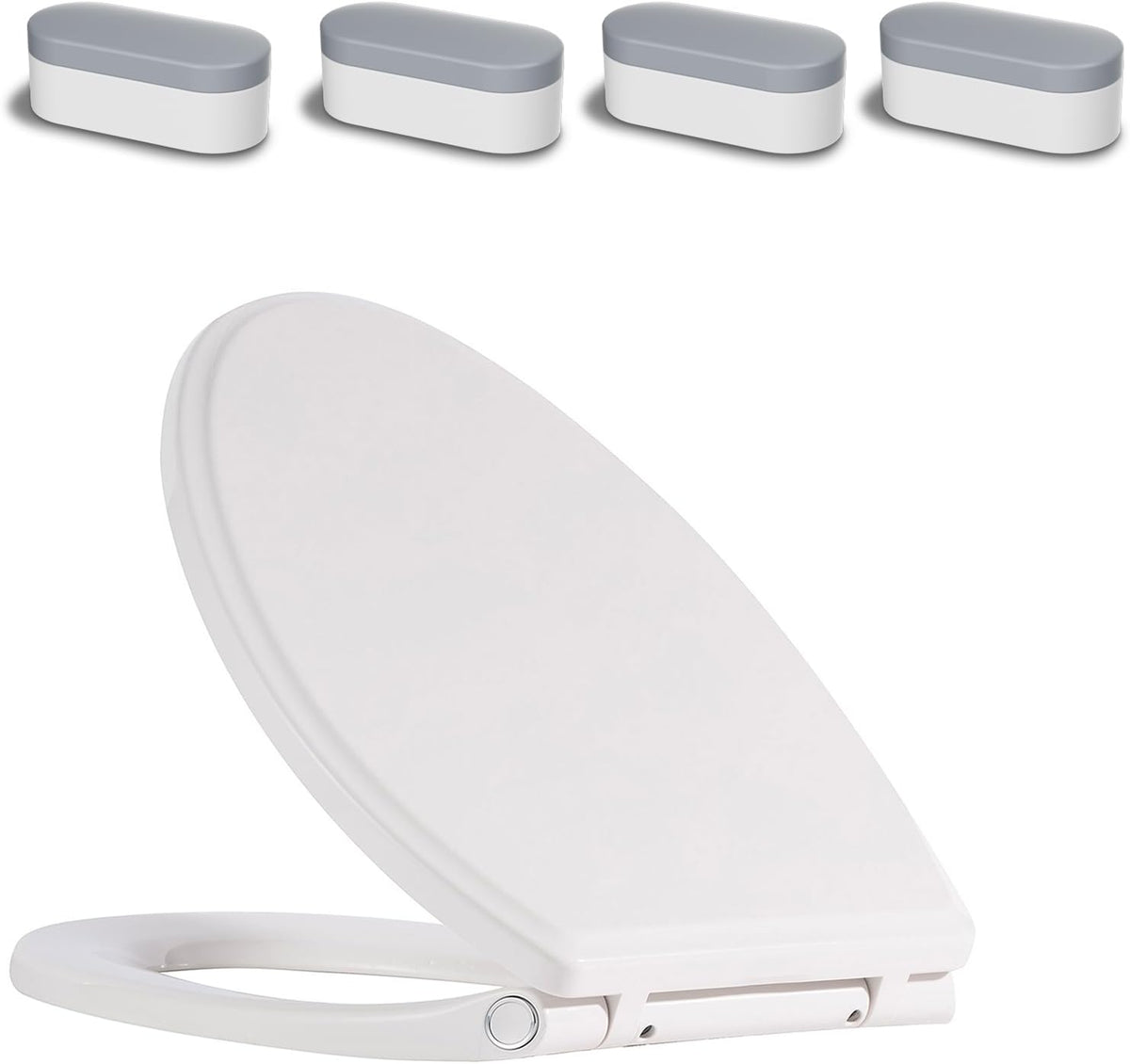 Premium Elongated Toilet Seat with Toilet Seat Bumpers