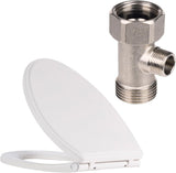 Premium Elongated Toilet Seat with Bidet T Adapter(7/8” x 7/8” x 3/8”)