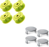 4 PCS Weed Wacker String and 4 Pack AC14HCA Replacement Spool Cap Compatible with Ryobi One Plus+ AC80RL3