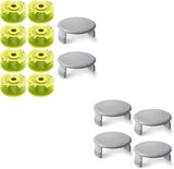 10 PCS Weed Wacker String and 4 Pack AC14HCA Replacement Spool Cap Compatible with Ryobi One Plus+ AC80RL3