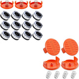 15 Pack Weed Eater String and 4 Pack Weed Eater Replacement Spool Cap Covers Compatible with Black+Decker, AF-100