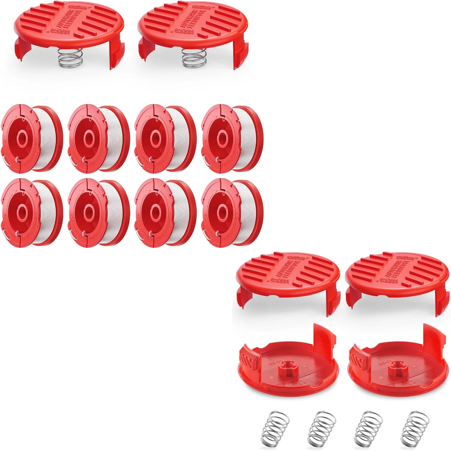 CMZST0653 Weed Eater String Compatible with Craftsman Weed Wacker, 0.065" 30Ft String Trimmer Replacement Line, Auto Feed Weed Eater String Line for Craftsman String Trimmer Edger(8 Spool+6caps)