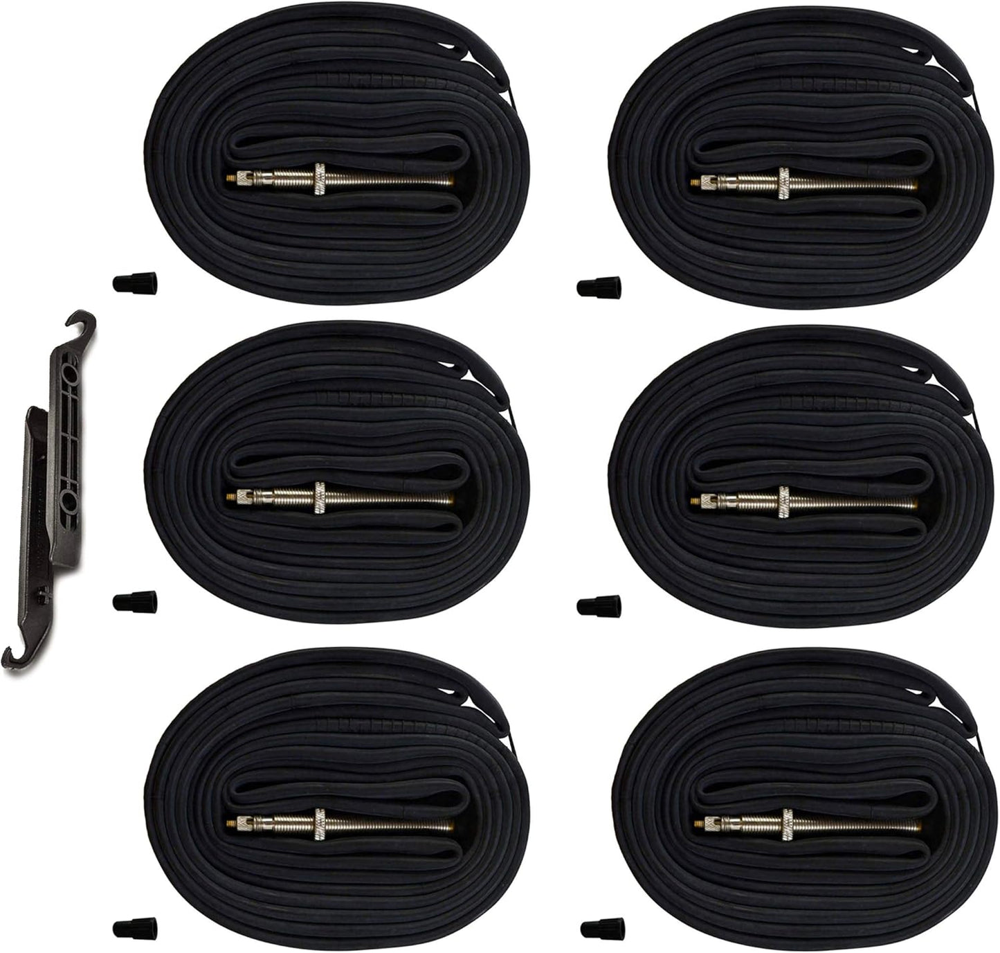Bicycle Tubes Race 28 700x20-25C 700x32-47C Bike Tube, 700C Inner Tube with Presta Valve Super Value Bundle (Pack of 6 Tubes & 2 tire Lever)